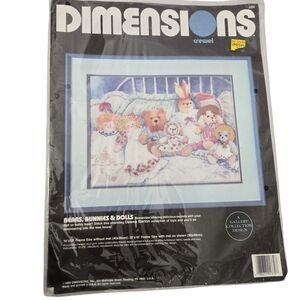 😎Dimensions Crewel Kit - Bears, Bunnies & Dolls 16 X 12